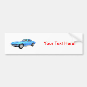 1967 Corvette Sportwagen: Blauer Finish: Autoaufkleber