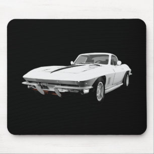 1967 Corvette Sportwagen: Weißes Finish: Mousepad