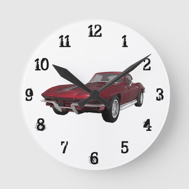 1967 Corvette: Wall Clock Runde Wanduhr (Vorderseite)
