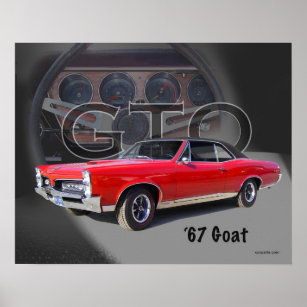 1967 GTO "Goat" Muscle Car Art Poster