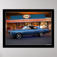 1967 Pontiac GTO Muscle Car Drive-In Poster