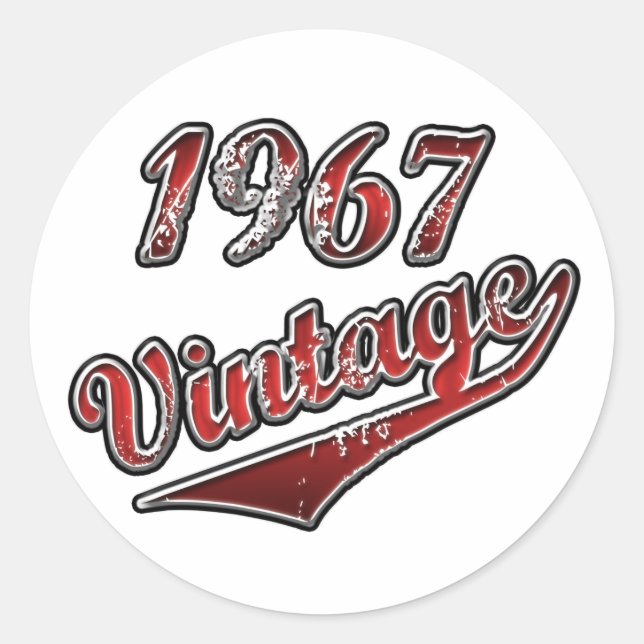 1967 Vintag Runder Aufkleber (Vorderseite)