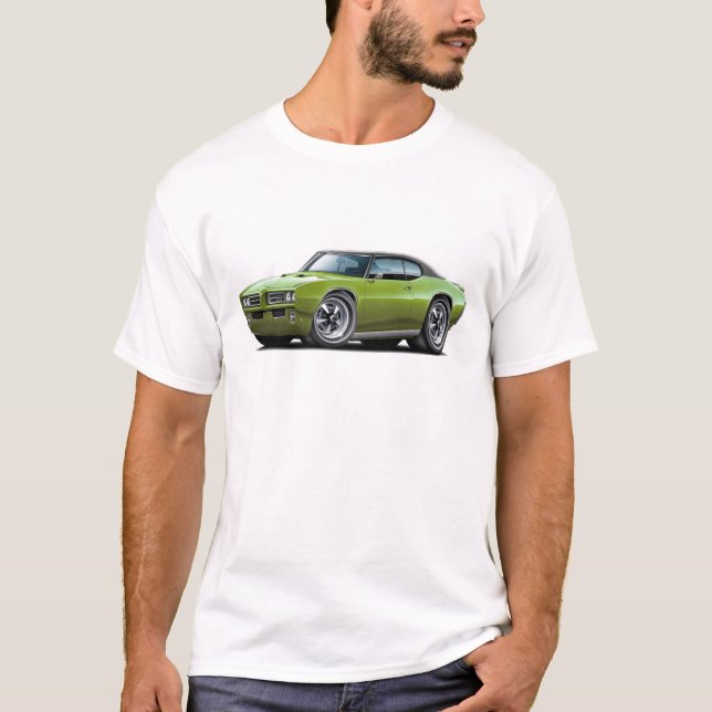 1968-69 GTO Grün-Schwarzes Spitzenauto T-Shirt (Vorderseite)