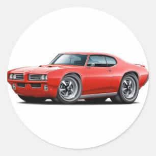 1968-69 GTO Rot-Auto Runder Aufkleber