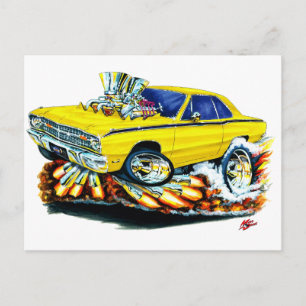 1968-71 Dodge Dart Yellow Car Postkarte