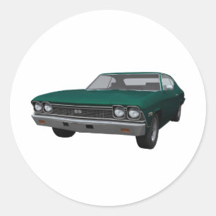 1968 Chevelle SS: Green Finish Runder Aufkleber