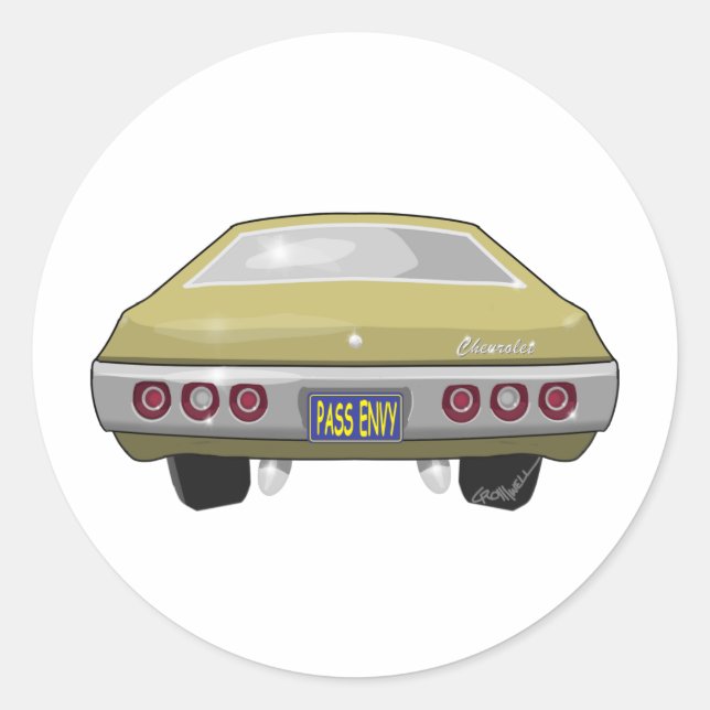 1968 Chevrolet Impala Runder Aufkleber (Vorderseite)