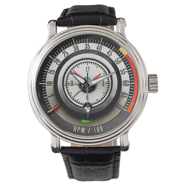 1968 Classic Sports Car Clock and Tachometer Armbanduhr (Vorderseite)