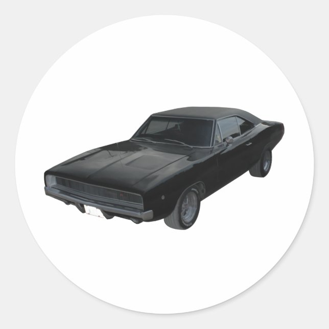 1968 Dodge Ladegerät r/t mopar Runder Aufkleber (Vorderseite)