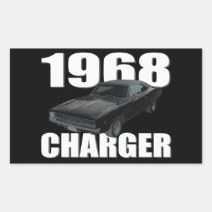 1968 Dodge-Ladegerät rt Rechteckiger Aufkleber