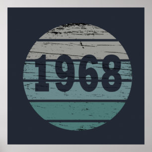 1968 geboren klassischer Sonnenuntergang Poster