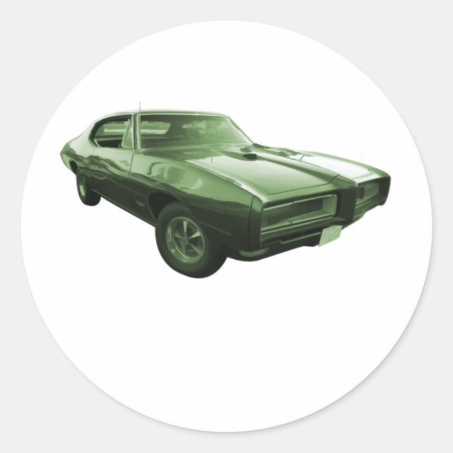 1968 GTO Muscle Car Runder Aufkleber (Vorderseite)