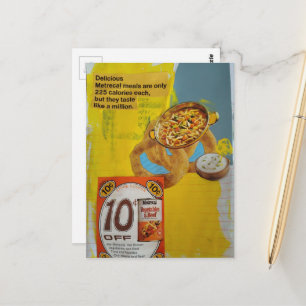 1968 Mahlzeit Coupon Mixed Media Collage  Postkarte