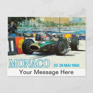 1968 Monaco Grand Prix Postcard mit eigener Nachri Postkarte