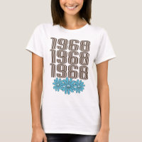 1968 Peace Sign Aqua Hippie Blume Power