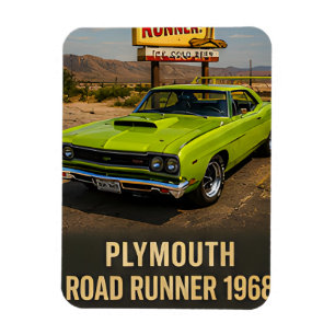 1968 Plymouth Road Runner Vintage amerikanischer M Magnet