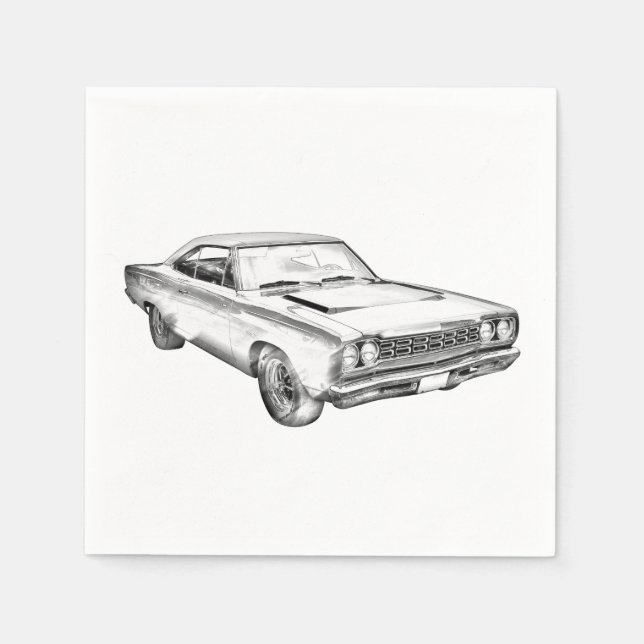 1968 Plymouth Roadrunner Serviette (Vorderseite)