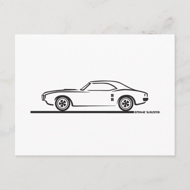 1968 Pontiac Firebird Postkarte (Vorderseite)