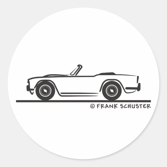 1968 Triumph TR4 Runder Aufkleber (Vorderseite)