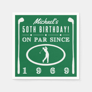 1969 50. Geburtstag für Golfer Serviette