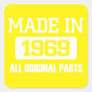 1969 alle Originalteile Quadratischer Aufkleber