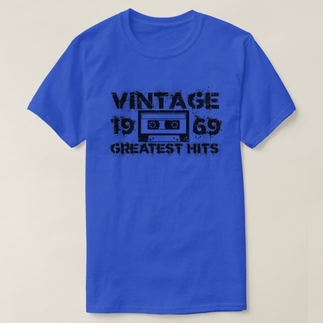 1969 Beste Treffer Vintag Black T-Shirt (Design vorne)