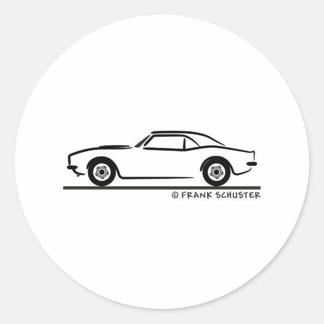 1969 Camaro Runder Aufkleber (Vorderseite)