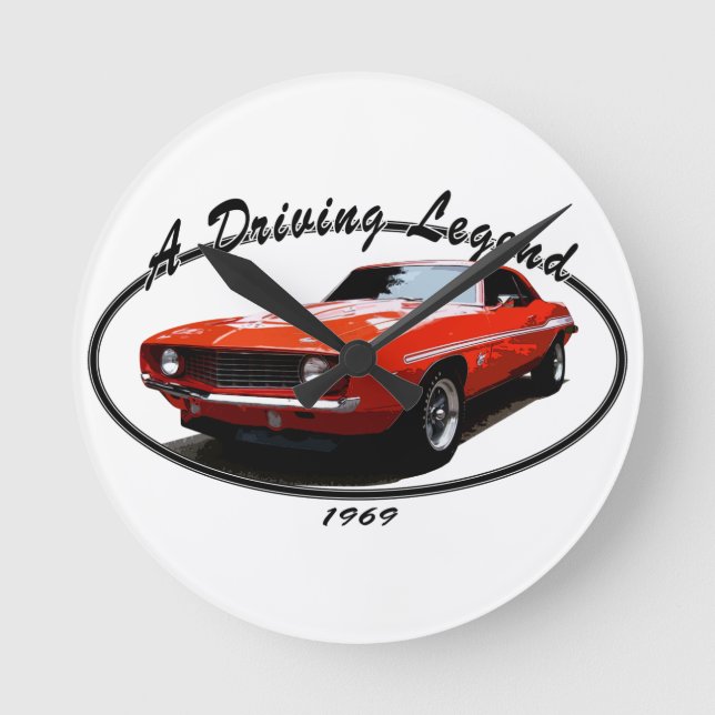 1969_camaro_yenko_orange runde wanduhr (Vorderseite)