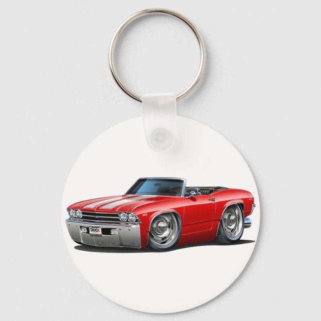 1969 Chevelle Red-White Convertible Schlüsselanhänger (Vorderseite)