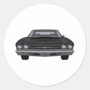 1969 Chevelle SS: Black Finish Runder Aufkleber