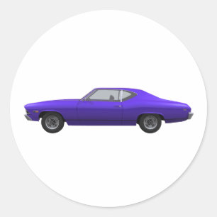 1969 Chevelle SS: Lila Abschluss Runder Aufkleber