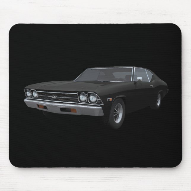 1969 Chevelle SS: Schwarzes Finish: Mousepad (Vorne)