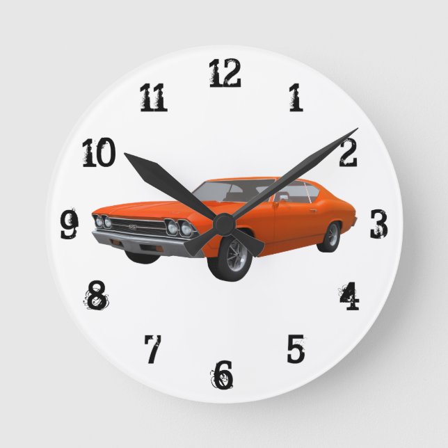 1969 Chevelle SS: Wall Clock Runde Wanduhr (Vorderseite)
