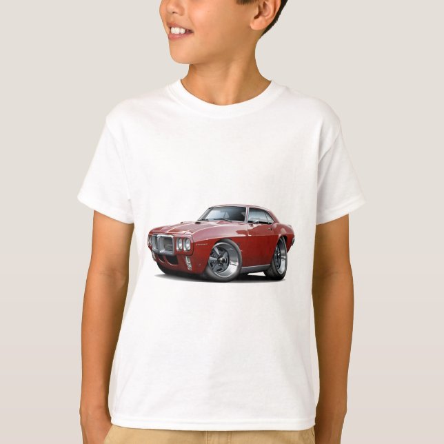 1969 Firebird Maroon Car T-Shirt (Vorderseite)