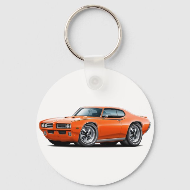 1969 GTO Judge Orange Car Schlüsselanhänger (Vorderseite)