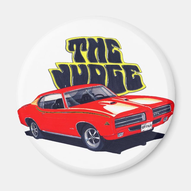 1969 GTO Judge Red Car Magnet (Vorne)