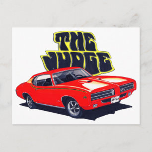 1969 GTO Judge Red Car Postkarte