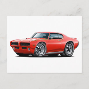 1969 GTO Judge Red Hidden Headlight Car Postkarte