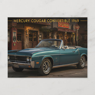 1969 Mercury Cougar Cabrio Oldtimer amerikanisch Postkarte