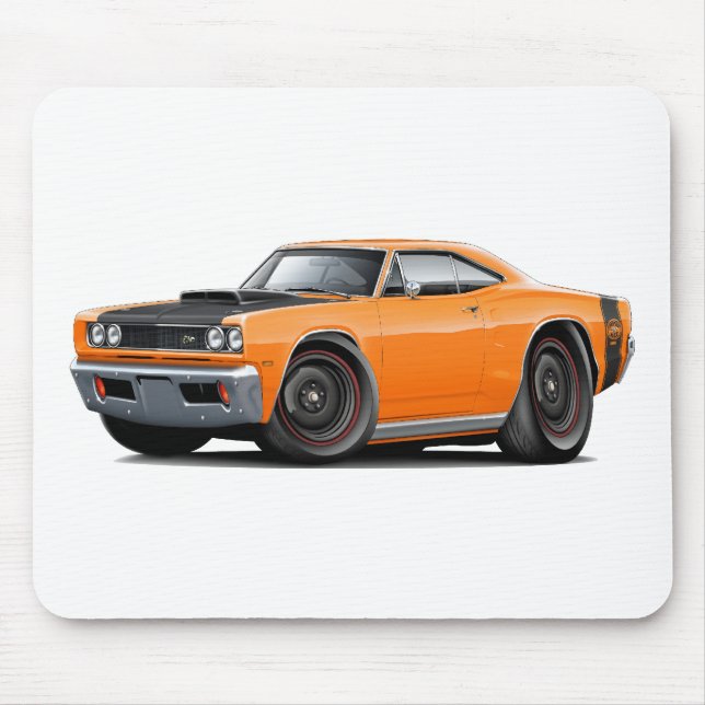 1969 Superbienen-Orange-Schwarze Räder auf lager Mousepad (Vorne)