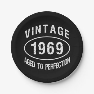 1969 Vintage Geburtstag Pappteller