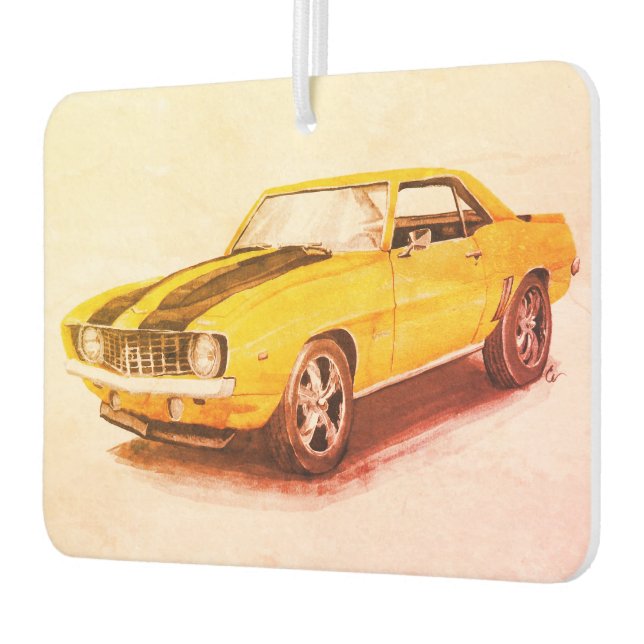1969 Yellow Camaro Air Freshener Autolufterfrischer (Links)