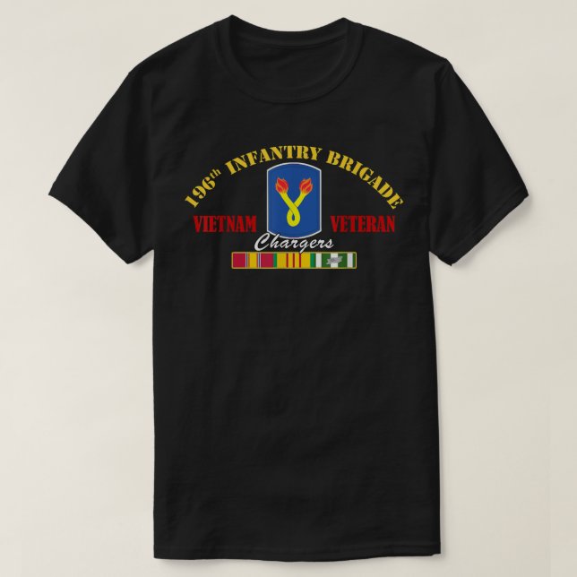196. Infanterie Brigade Vietnam Veteran Veterans D T-Shirt (Design vorne)