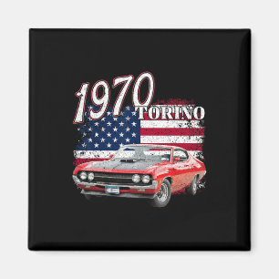 1970 70 Torino Muscle Clic Car 4. Juli Amerika Magnet