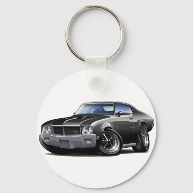1970-72 Buick GS Black Car Schlüsselanhänger (Vorderseite)