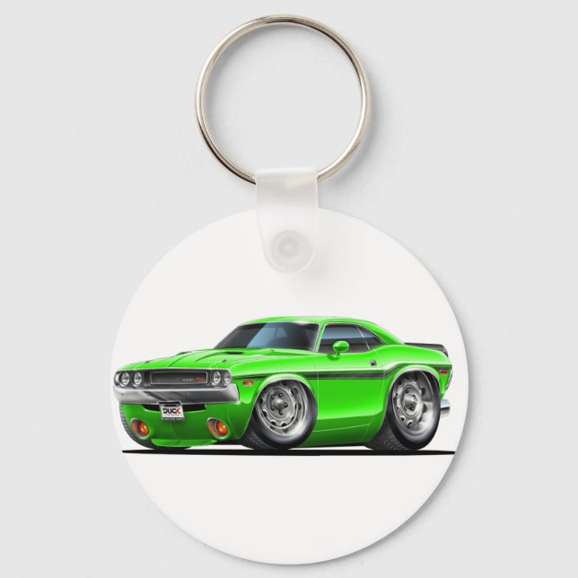 1970-72 Challenger Green Car Schlüsselanhänger (Vorderseite)
