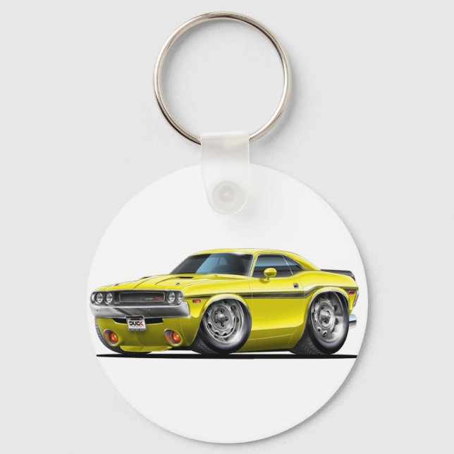 1970-72 Challenger Yellow Car Schlüsselanhänger (Vorderseite)