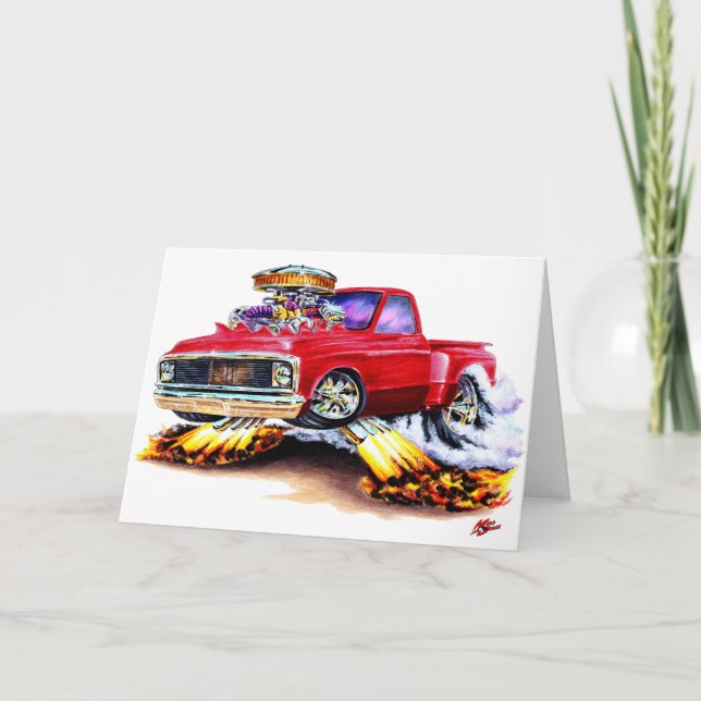1970-72 Chevy C10 Red Truck Karte (Vorderseite)