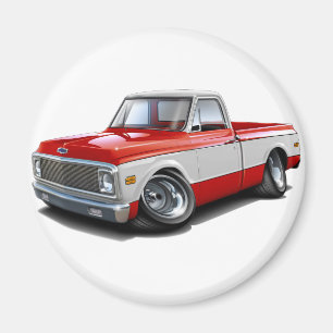 1970-72 Chevy C10 Red-White Truck Magnet