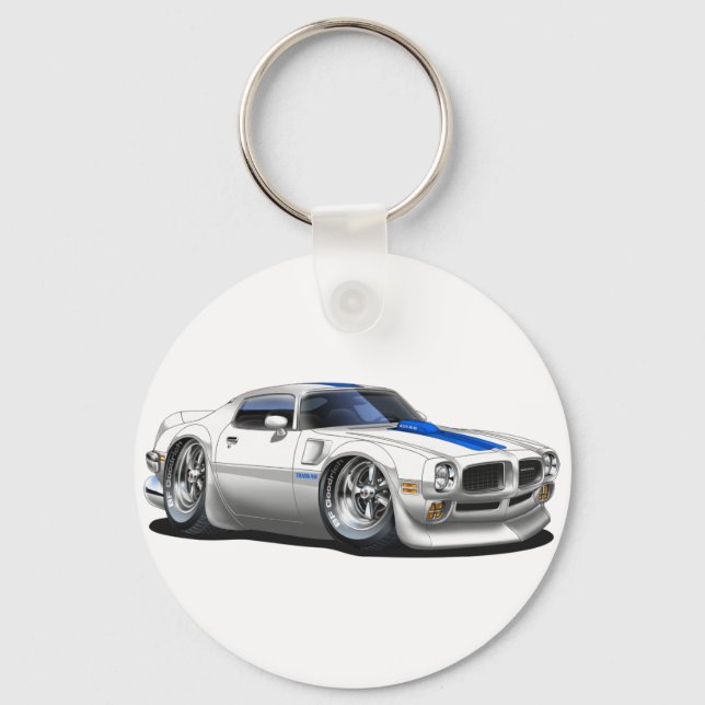 1970/72 Trans Am White Car Schlüsselanhänger (Vorderseite)